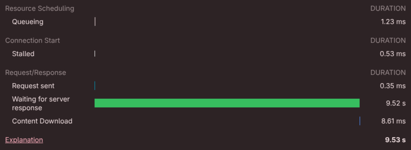 Before migration load timing (Aura)